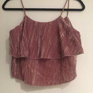 Zara pink velvet top